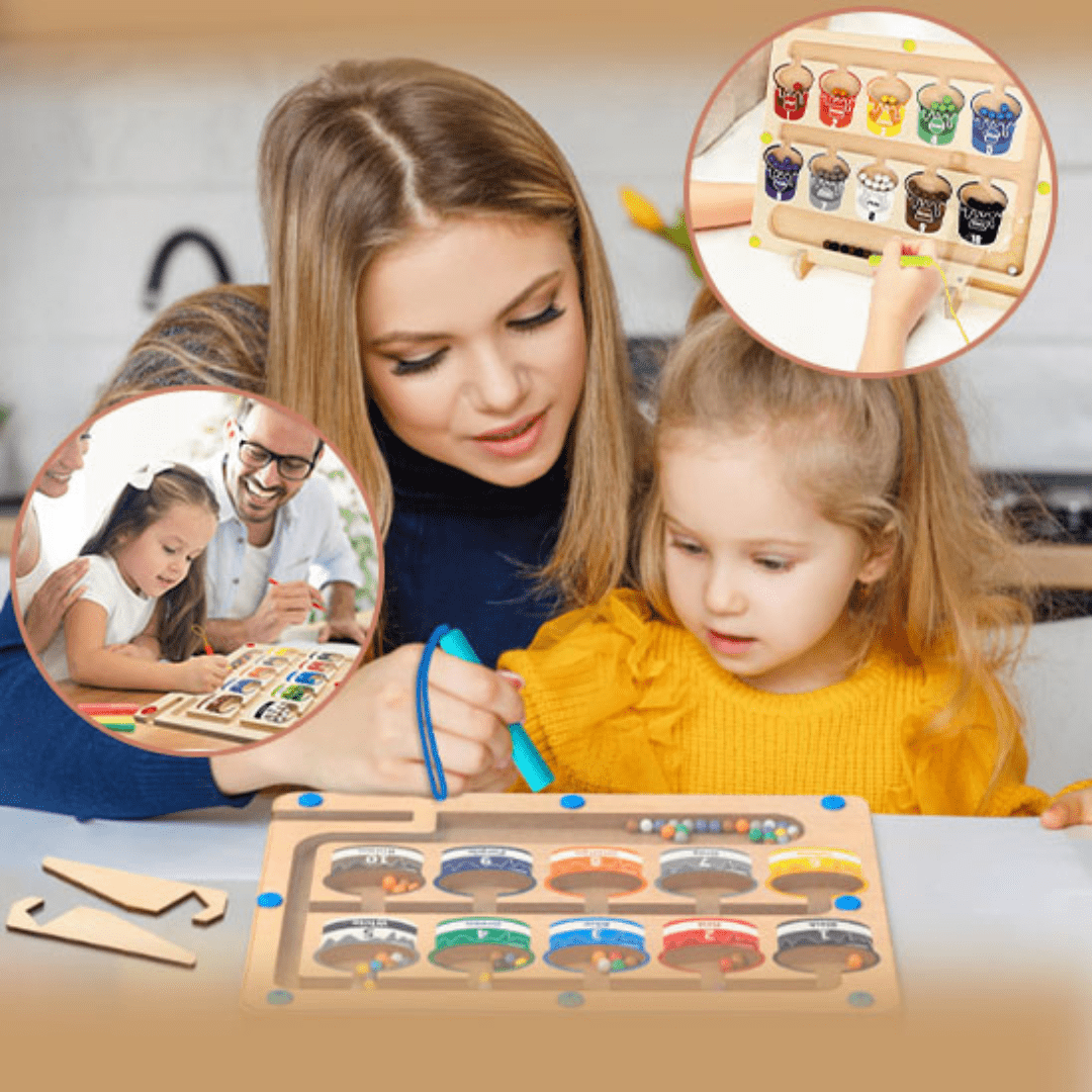 LabyrintheLearn™ | Jeu magnétique d'apprentissage couleurs et nombres