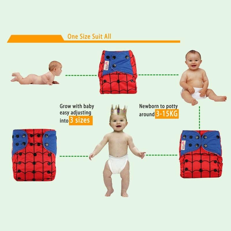 EcoNappies™ | Couche réutilisable en tissu, écologique et ajustable pour bébé de 3-15 kg - cocoonbebe